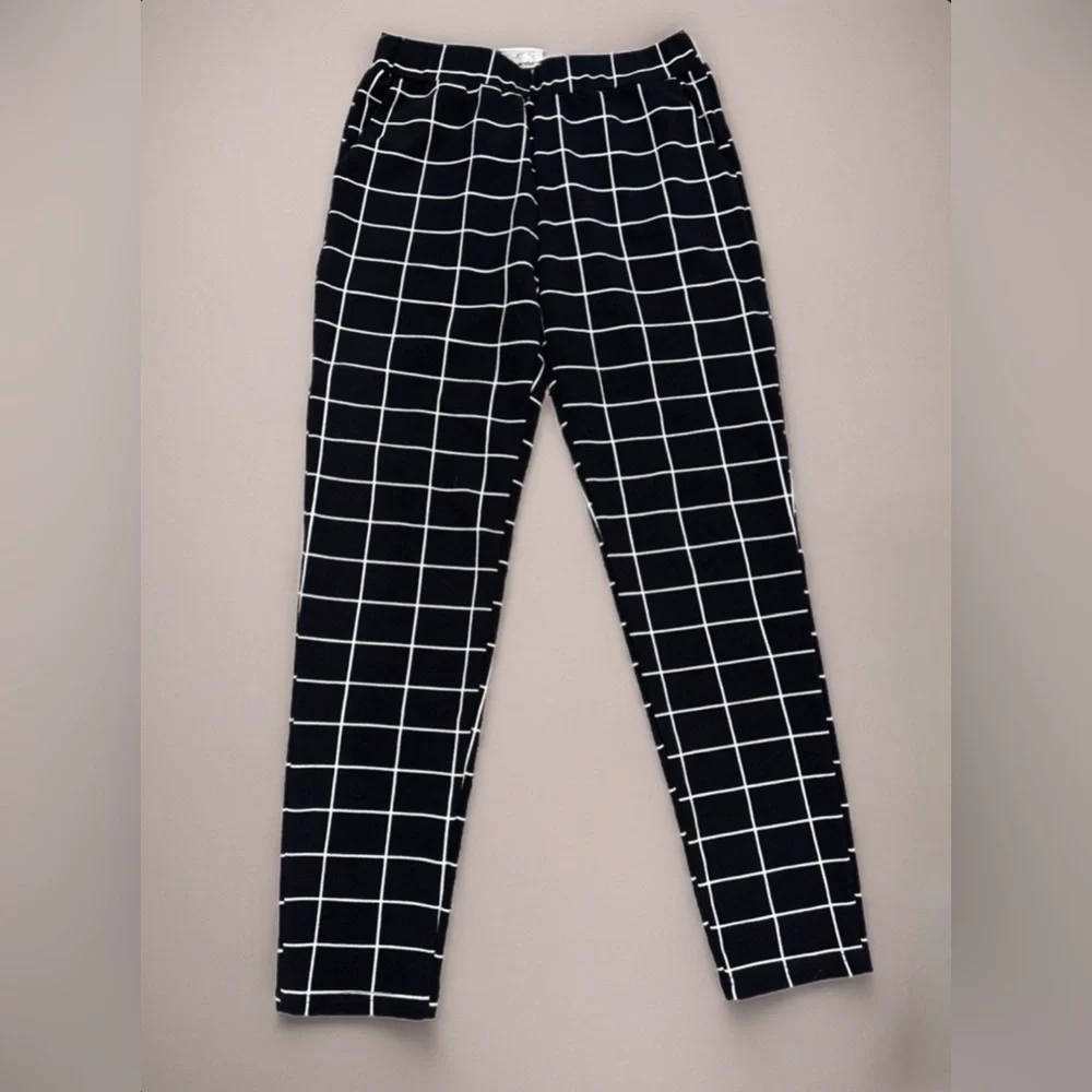 Black and White Women's Straight Leg Pants - Picture 3 of 4